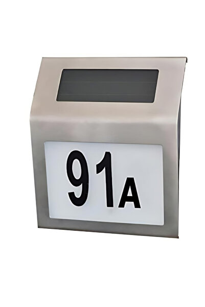 MACVI Solar LED House Number Plaque Macvi® - Weatherproof Stainless Steel, Au...