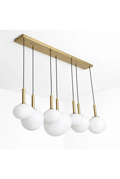 LADCO AYDINLATMA A-3356-7E YEDİLİ YAMUK CAMLI SARKIT AVİZE