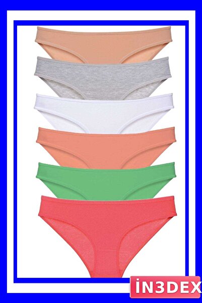 İN3DEX 6-Piece Lycra Women's Slip Panties Set Economic Package