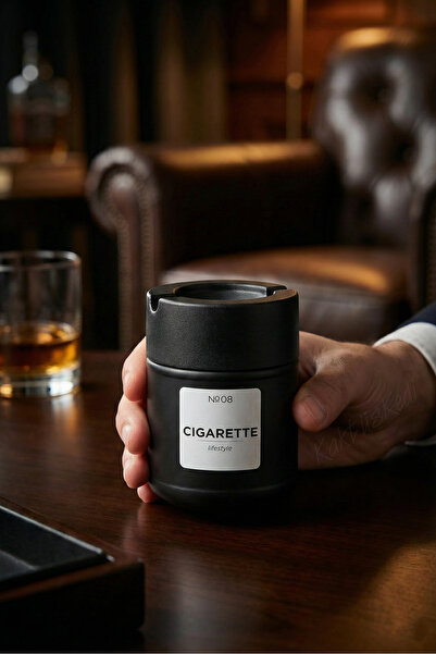 KaktüsKedi Odorless Premium Glass Desktop Ashtray - Smoke Capturing Funnel De...