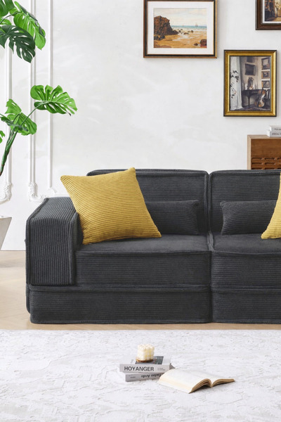 Katt Manora Koltuk Yatak Modüler 2’li – Sünger Kanepe, Yıkanabilir Kılıflı, Ç...