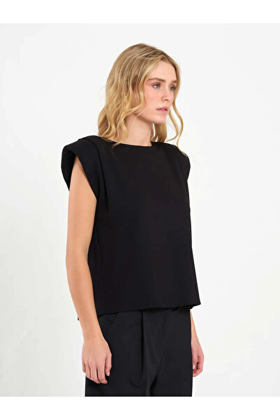 Caddebostan Moda Women's Padded Sleeveless Blouse Crew Neck Casual Stylish Ba...