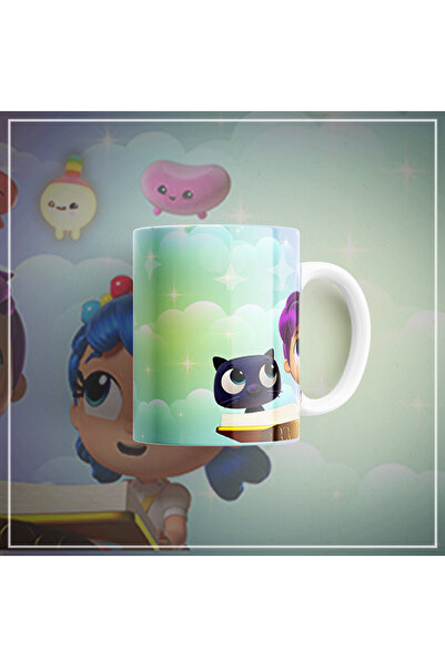 Velorina Children's Themed Porcelain Mug 300 ml – Cute Girl Figure on a Cloud...