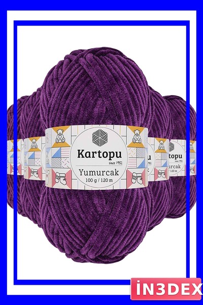 İN3DEX Light Purple Velvet Knitting Yarn 5 Piece Set