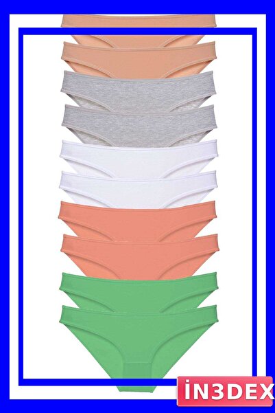 İN3DEX Lycra Women's Slip Panties Set of 10 Multiple Color Options