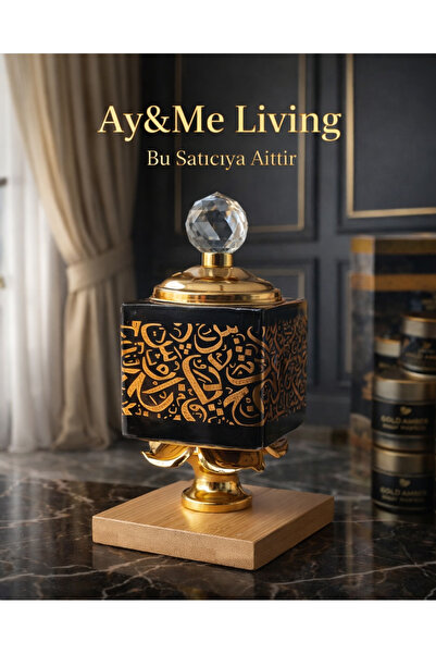 Layansaa Lüks Seramik Buhurdanlık - Kristal Başlıklı Altın Varaklı Dekoratif ...