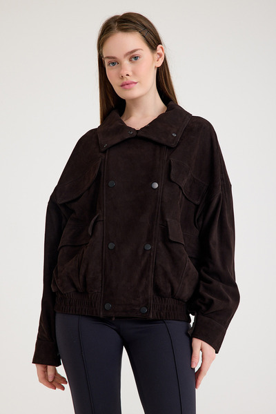 Franko Armondi Oversize Süet Deri Ceket – VB-9-BK-2858-24126