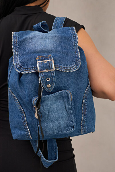 StarBlueMooN Design Denim Backpack Casual