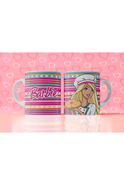 Velorina Barbie Themed Printed Mug – Porcelain, Colorful Pattern, Girl's & Gi...