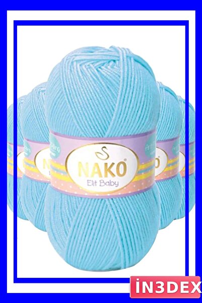 TAEYU خيط حياكة صوف الأطفال غير قابل للتكور 5 قطع أزرق سماوي