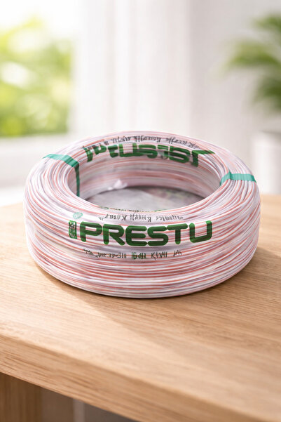 KONDEL AYDINLATMA 100 Metre Prestij 2x0,75 mm² CCA Kordon Kablo – Şeffaf Kırm...