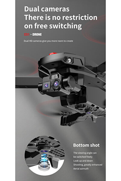 dehkah طائرة درون بكاميرا مزدوجة بدقة 4K مع خاصية الواي فاي FPV، جهاز تحكم عن...