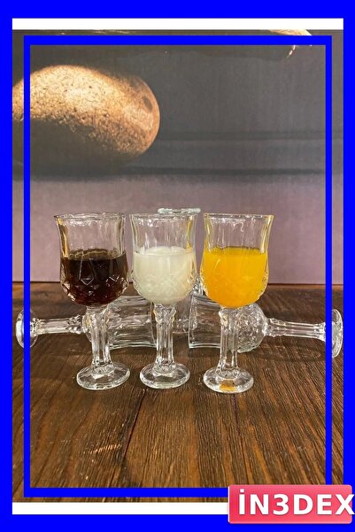 İN3DEX Transparent Set of 6 Water Glasses for Coffee Side Table