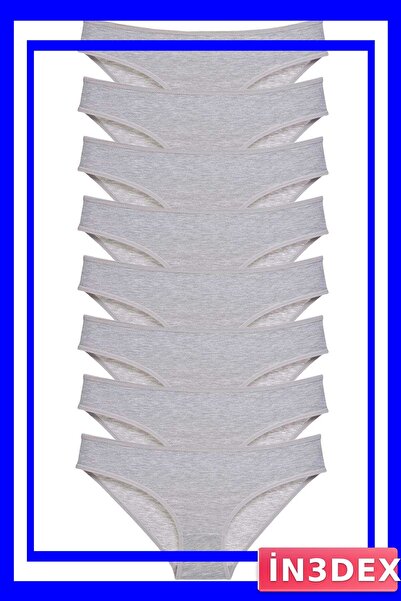 İN3DEX Lycra Women's Slip Panties Set of 8 Gray Color