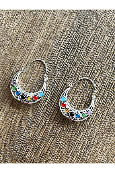 Büyük Hanım Colorful Beads Elegant Metal Earrings