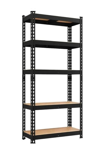 Protector Heavy-duty storage shelving unit, 5-tier metal organizer rack, blac...