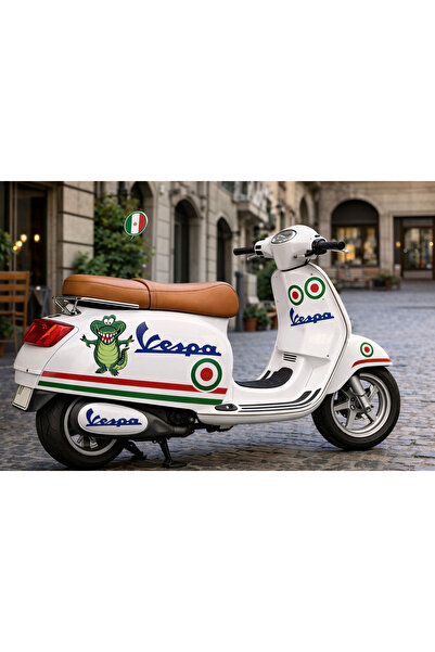 Limitless Design İtalyan Çizgili Sticker Seti 22x30 cm – Scooter & Motor Deko...