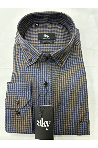 aky collection Aky Kışlık Klasik Yaka Regular Fit Erkek Gömlek
