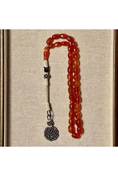 alomran orientals Yemeni agate rosary in a pomegranate red color