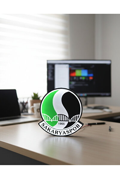 BASKIDURAĞI Sakaryaspor Işıklı LED Masa Lambası - Dekoratif Taraftar Logosu 1965
