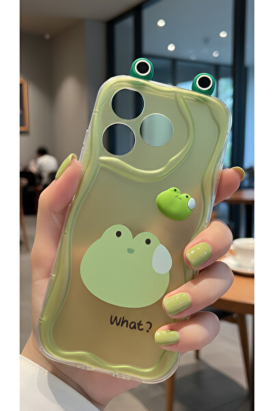 TechTrove حافظة هاتف مموجة بتصميم ضفدع أخضر لطيف ثلاثي الأبعاد متوافقة مع هات...