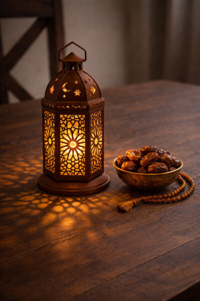 Helis Craft Dekoratif LED Kandil Fener – Kahverengi Ortam Lambası