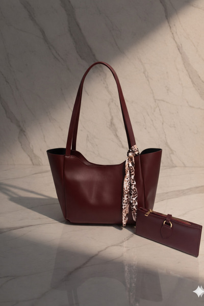 RİEMA طقم حقائب نسائية سوداء مكون من 3 قطع مع وشاح، وسحاب، ومحفظة يد للتسوق، ...