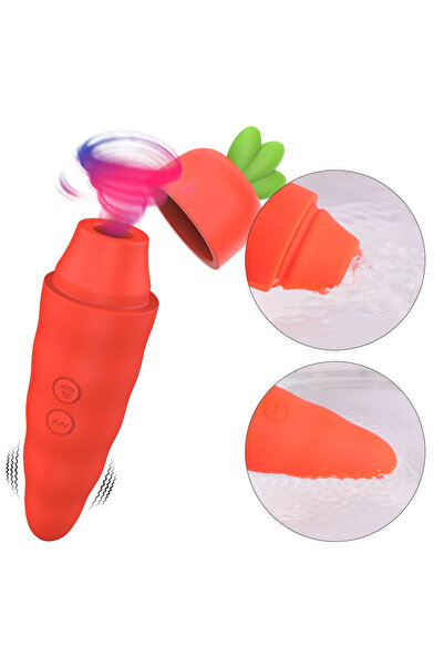 Generic Carrot 2-in-1 Vibrator for Women - Sucking & Thrusting