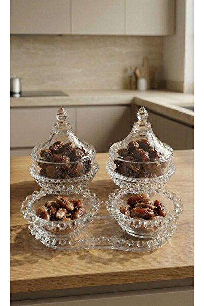 AR HOME 5 Pcs Dates Serving Set-Glass