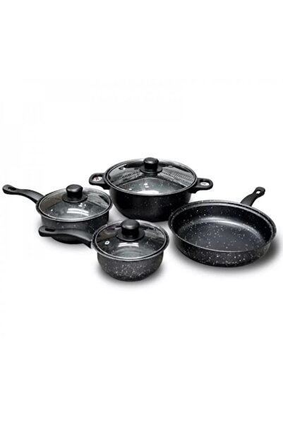 UNİBOX Cooking Pot Set, 7 Pieces Made of Carbon Steel with Non-Stick Coating,...