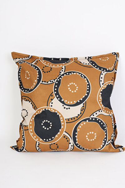 NESS HOME غطاء وسادة من جلد الغزال الأبيض المزخرف بسحاب مقاس 48x48 سم