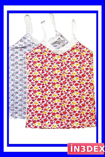 İN3DEX Lace Cotton Undershirt Set of 2 with Straps and Pattern