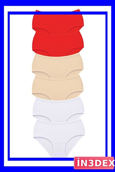 İN3DEX Women's High Waist Bato Panties 6 Pack