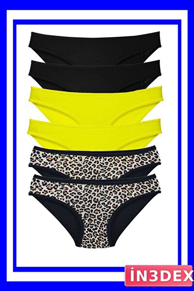 İN3DEX Lycra Slip Panties Set of 6 Leopard Patterned