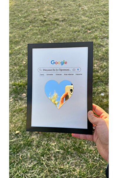 BİRBEYSTORE The World's Best Teacher Wooden Table Mirror Model with Stand - T...