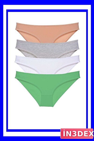 İN3DEX Women's Lycra Slip Panties Set of 4 Economic Series