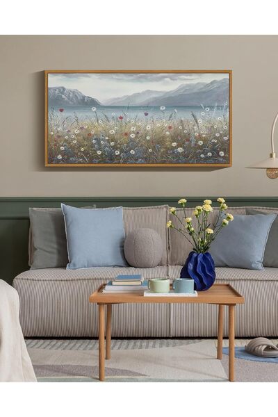 ALAYRA International حقل زهور برية صفراء ساحلي - طباعة قماشية ريفية (60 × 120...