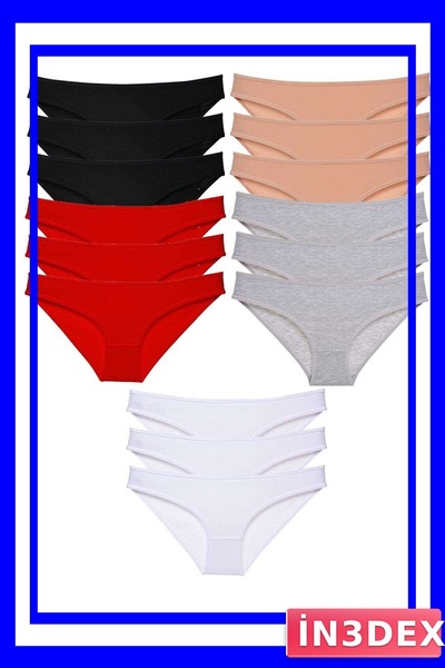 İN3DEX 15-Piece Lycra Women's Slip Panties Set Multiple Color Options