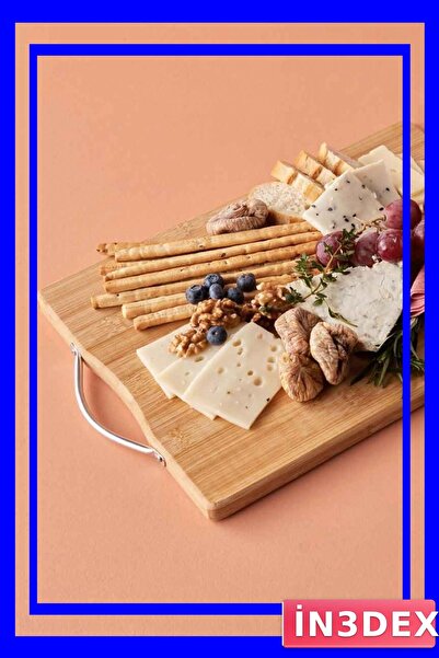 İN3DEX لوح تقطيع من الخيزران الطبيعي مقاس 24×34 سم للمطبخ