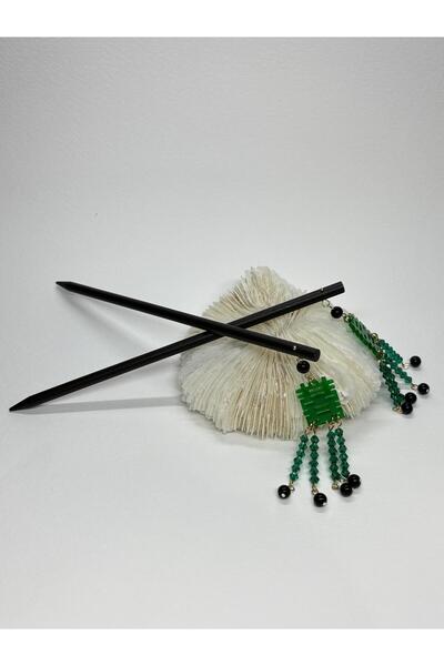 gemsartdeco JAPON SAÇ ÇUBUĞU ÇİFT MUTLULUK SEMBOLLÜ