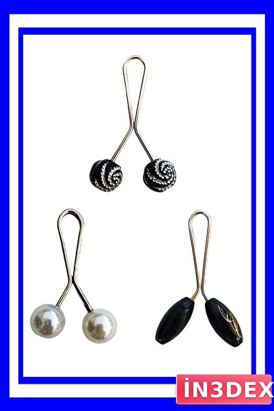 İN3DEX Hijab Scarf and Shawl Fastener Clip Set 3 Pieces