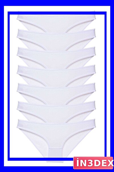 İN3DEX Lycra Women's Slip Panties Set 7 Pieces White