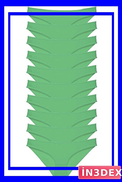 İN3DEX Lycra Women's Slip Panties Set 10 Pieces Green Color