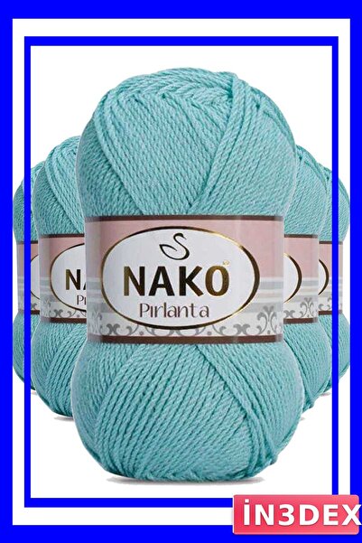 İN3DEX Water Green Amigurumi Knitting Yarn 5 Pieces Package