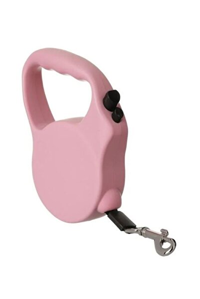 OEM Lesă retractabilă roz pentru câini talie mică, cu frână și blocare, mâner...