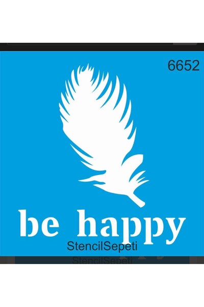 DERYA DESİNG ART Be Happy Pattern Stencil Template St6652 20x20 Cm