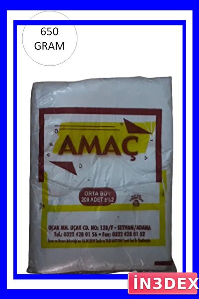 İN3DEX Medium Size Transparent Athlete Bag 27X47 cm 200 Pieces Pack