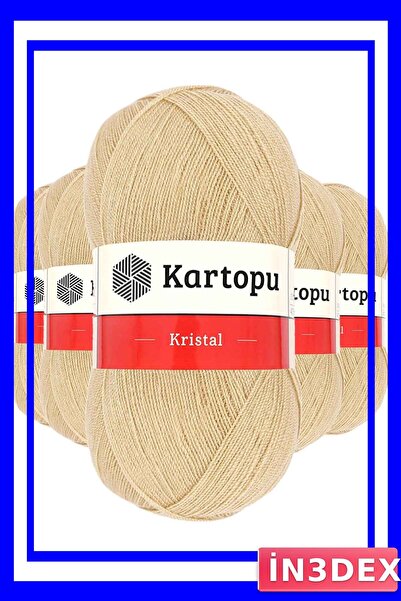 İN3DEX Crystal Double Layer Hand Knitting Yarn 5 Pieces Milky Coffee Color