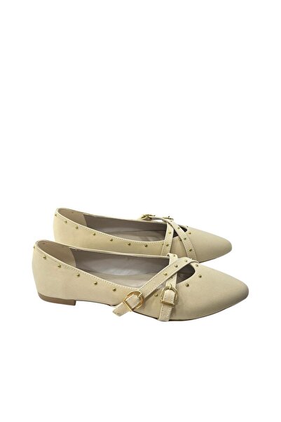 Acarbey Shoes Zımba Baskılı Çapraz Bantlı Babet