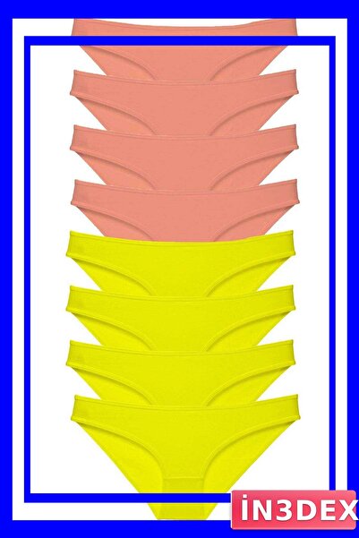 İN3DEX Lycra Women's Slip Panties Set of 8 Yellow Powder Color